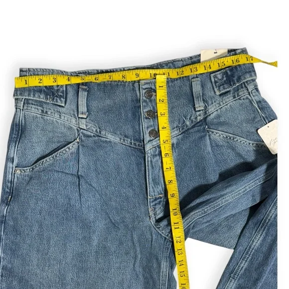 Free People We The Free Super Sweeper Wide Leg Jeans In The West Wash Size Med - Picture 3 of 14